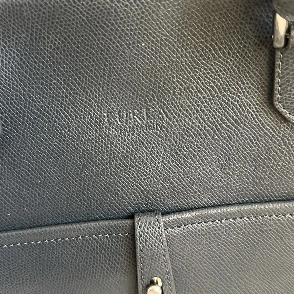 Furla Leather Business Bag Briefcase Blue (unisex)